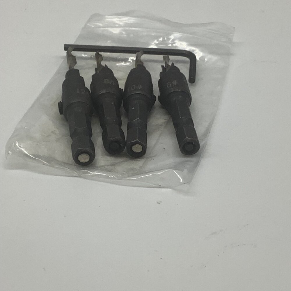 Hex Quick Change Shank Countersink Tapered Drill Bits Set 4pcs Woodworking Tools - Picture 6 of 7